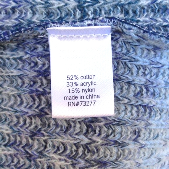 New Sonoma Sweater Costal Blue Striped Lightweight Cotton Open Cardigan Size SP - Picture 9 of 12